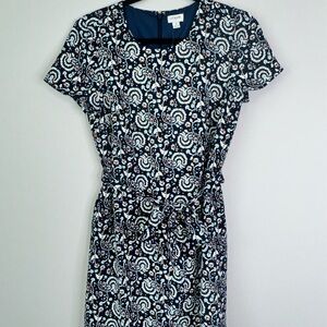 J. Crew Blue and White Sheath Dress